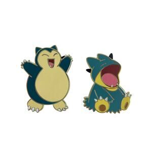 Pokemon Center Munchlax & Snorlax Pin Set Enamel 2 Piece Retired 2017
